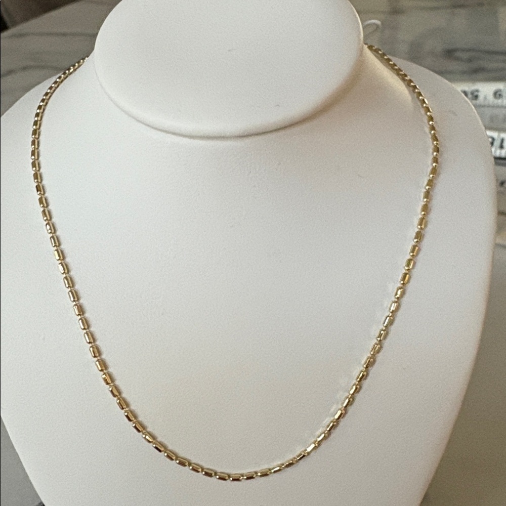 NEW 16” NECKLACE 14 k gold plated over brass #66